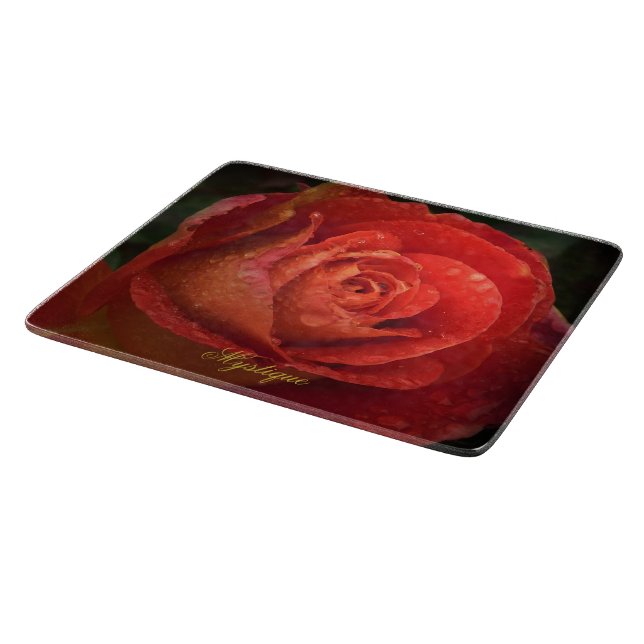 À Découper Planche Mystique Foncé Botanique Rouge Orange Rose (Coin)