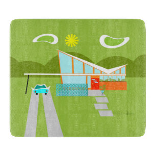 À Découper Retro Palm Springs House Planche de coupe en verre