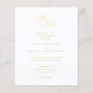 À Dernier Gold White Black Wedding invite
