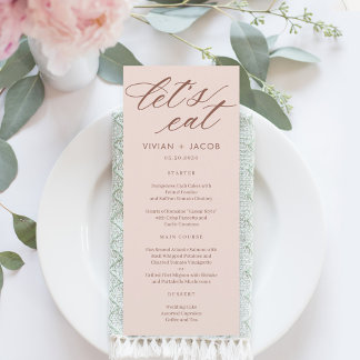 À Dernier Mangeons la carte de menu Mariage