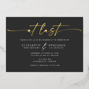 À Dernière Invitation horizontale Mariage Foil