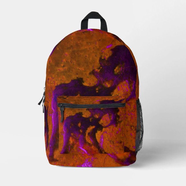 À Dos Imprimé Calcaire Abstrait dans les violets et sac orange b (Recto)