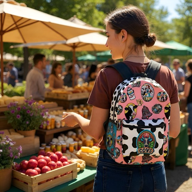 À Dos Imprimé Collecteur de patchs - J'adore Vaches Imprimer Sac (Créateur téléchargé)