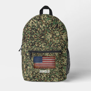 À Dos Imprimé Drapeau personnalisé nom personnalisé sac camoufla
