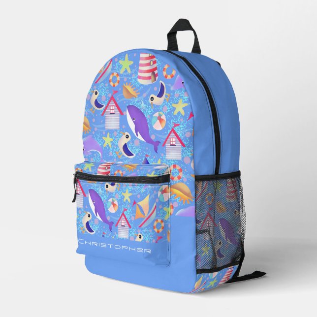 À Dos Imprimé Fun Beach Blue Electronics Sac (Coin arrière droit)