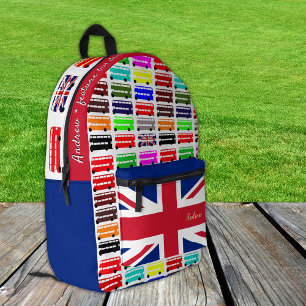À Dos Imprimé Londres, Bus, sac d'école coloré, drapeau britanni