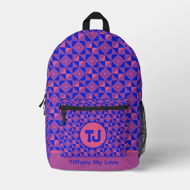 À Dos Imprimé Nom Chic Sac Monogrammé Pour Enfants (Recto)