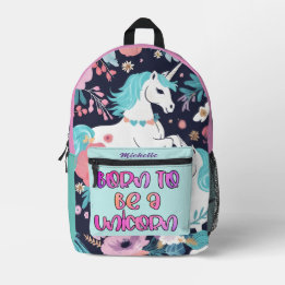 À Dos Imprimé Sac de l'école cool, Né pour être une licorne Pers