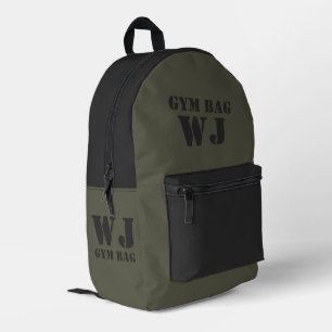 À Dos Imprimé Sac de sport vert militaire nom personnalisé