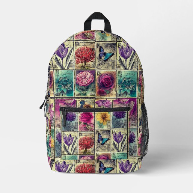 À Dos Imprimé Sac de timbre postal vintage (Recto)