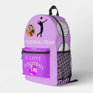 À Dos Imprimé Sac de volley-ball Girly Purple Photo personnalisé