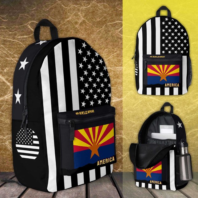 À Dos Imprimé Sac drapeau Arizona personnalisé, drapeau américai (Créateur téléchargé)
