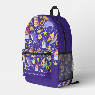 À Dos Imprimé Sac électronique Fun Beach Navy