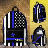 Sac en Ligne Bleue Mince, Police Drapeau Américain