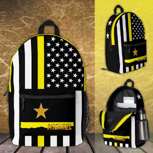 À Dos Imprimé Sac mince jaune, American Flag Dispatchers US
