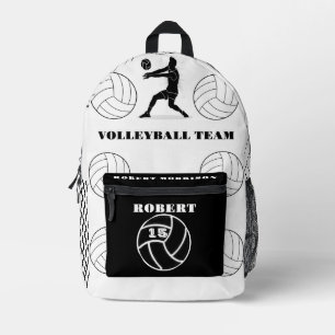 À Dos Imprimé sac sport de volley-ball noir et blanc personnalis