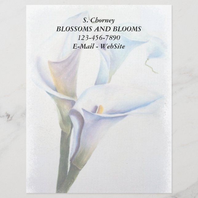 À EN-TÊTE CALLA BLANCHE MENTIONNE EN TÊTE DE LETTRE PERSONNA (Devant)