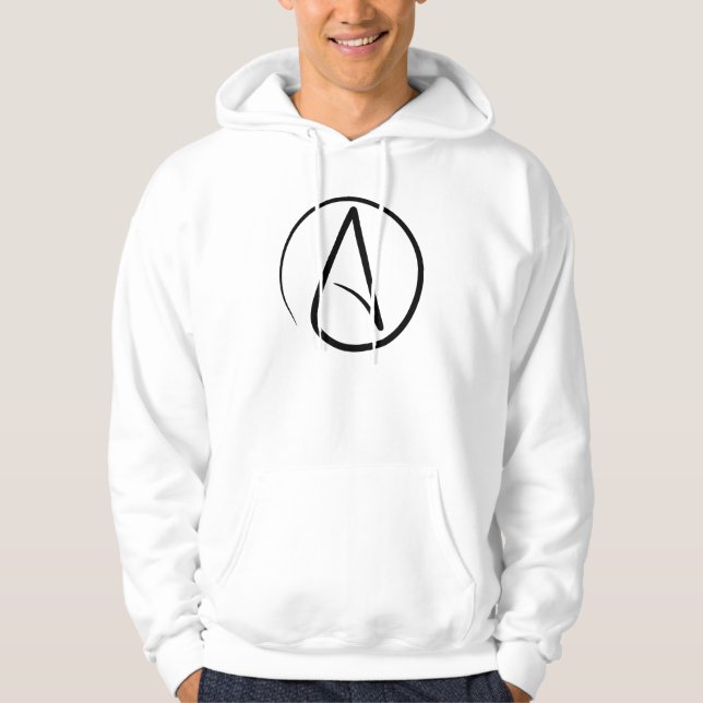 A est pour le sweat - shirt à capuche d'athéisme (Devant)