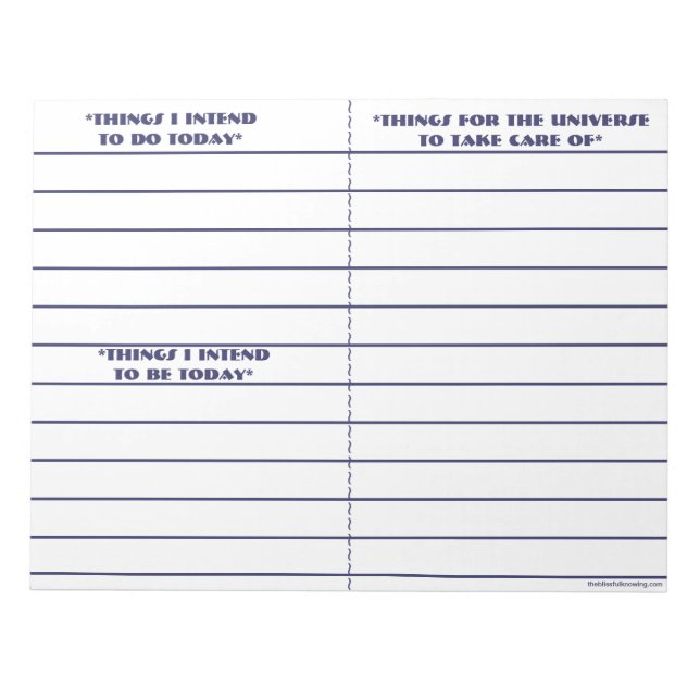 "À Faire, À Être, À Manifester" Bloc-Notes (Bleu) (Devant)