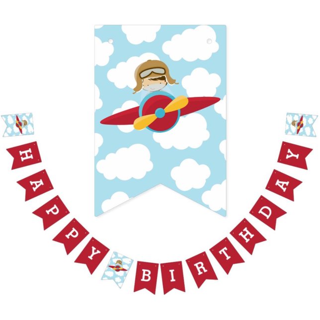 À Fanions Avion Joyeux Anniversaire Bannière Boy Bunting dra (Créateur téléchargé)