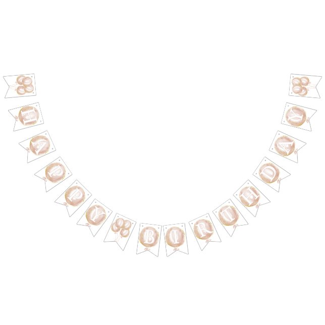 À Fanions Balloon rose & étoiles 1ère Bannière d'anniversair (Tout)