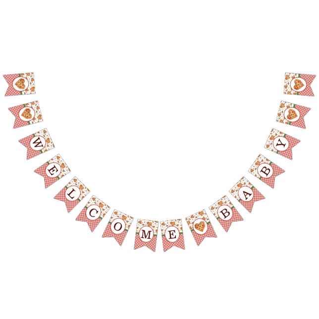 À Fanions Bannière Baby shower de pizza de bienvenue - Bunti (Tout)