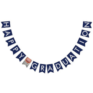 À Fanions Bannière Basketball Bleu Bouton Happy Graduation