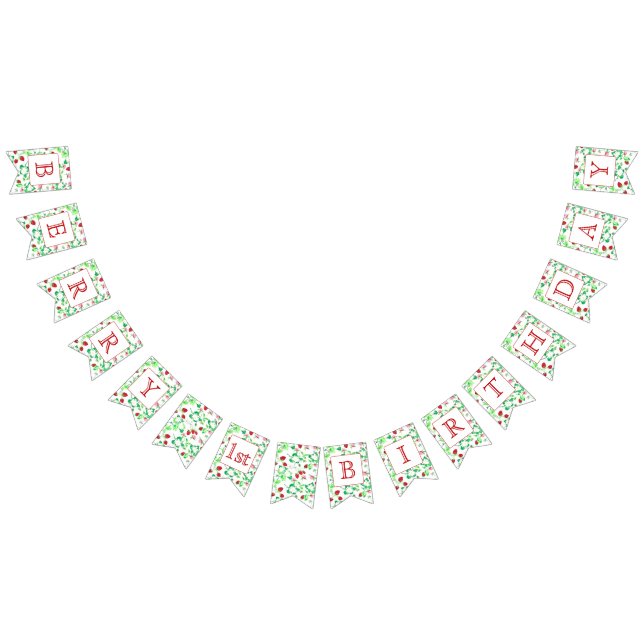 À Fanions Bannière Berry 1er anniversaire (Tout)