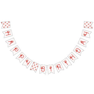 À Fanions Bannière d'anniversaire de Cherry 1ère année