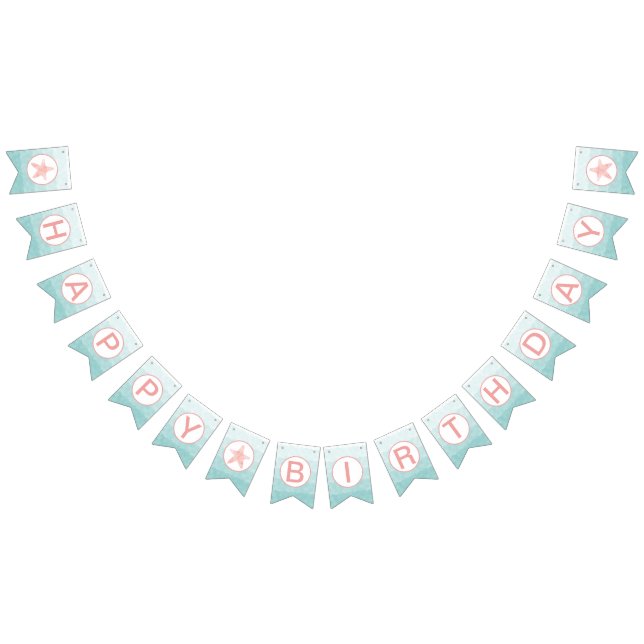 À Fanions Bannière d'anniversaire de sirène (Tout)