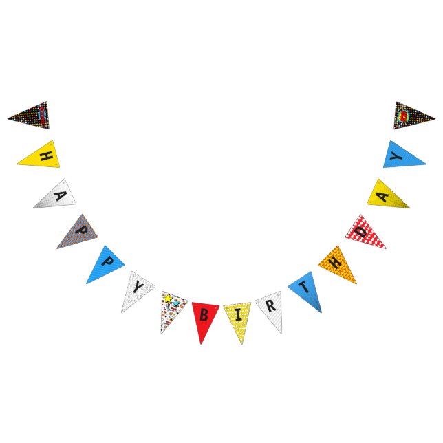 À Fanions Bannière d'anniversaire de Superhero (Tout)
