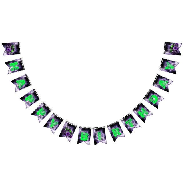 À Fanions Bannière d'anniversaire du camion Monster (Tout)