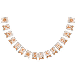 À Fanions Bannière d'anniversaire Gingham Little Pumpkin