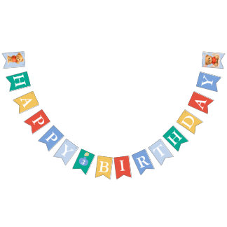 À Fanions Bannière d'anniversaire Ourson Alphabet Coloré