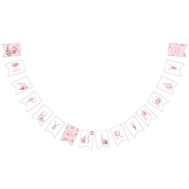 À Fanions Bannière d'anniversaire Sweet One (Tout)