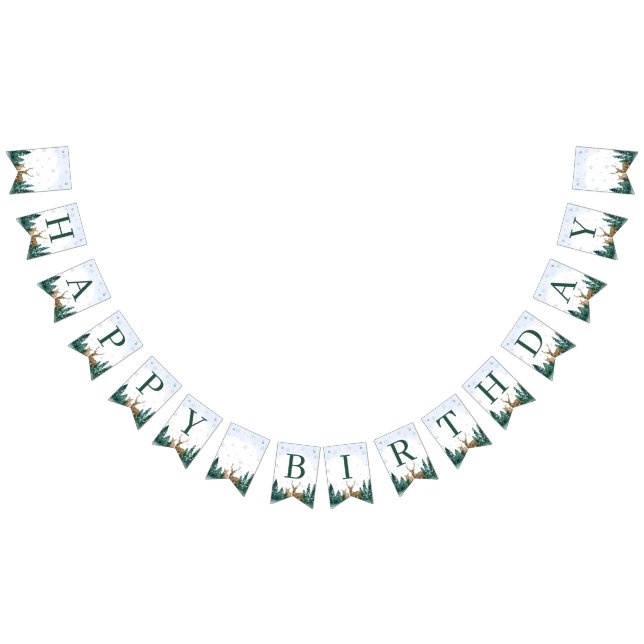 À Fanions Bannière d'anniversaire Winter ONEderland (Tout)