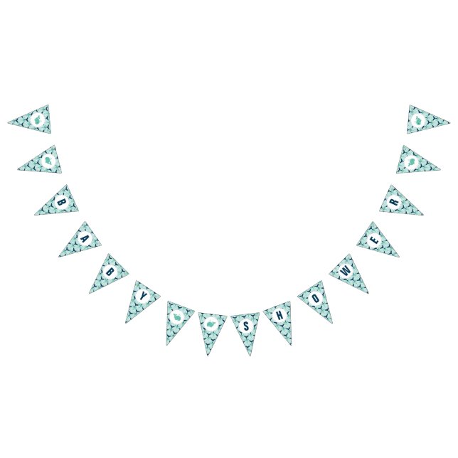 À Fanions Bannière de baby shower de baleine bleue (Tout)