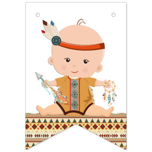 À Fanions Bannière de Baby shower tribal