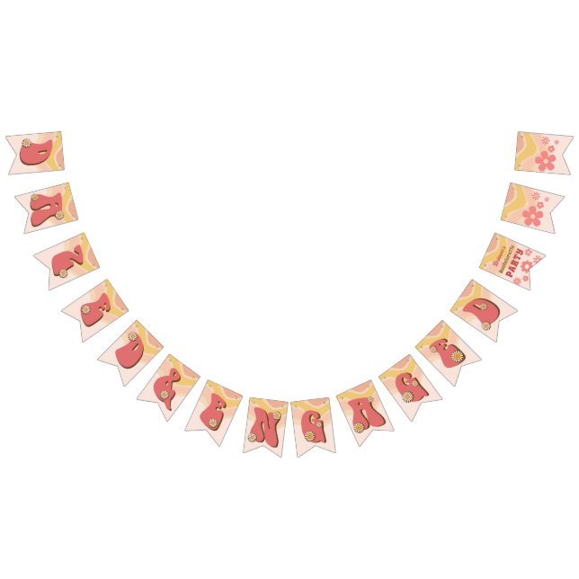 À Fanions Bannière de bachelorette rétro super et fiancée (Tout)