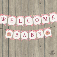 Bannière de bienvenue bébé citrouille florale Boho