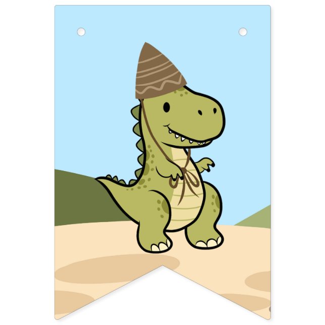 À Fanions Bannière de bunting d'anniversaire de dinosaure pe (Premier drapeau)