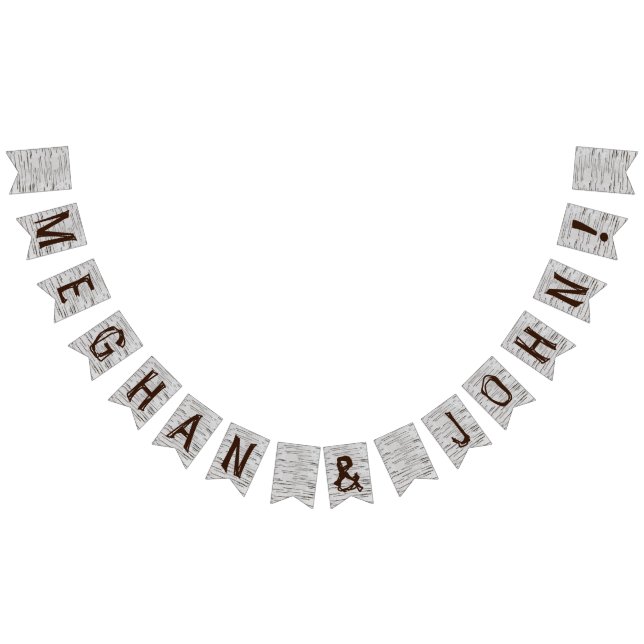 À Fanions Bannière de coeur de bouleau Bannière de mariage r (Tout)