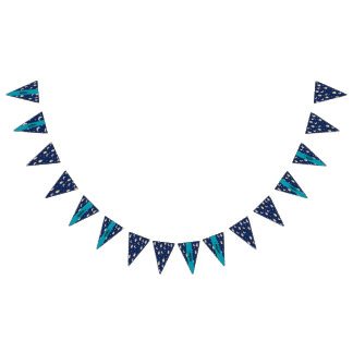 À Fanions Bannière de décoration de Ramadan Navy Or Luxe