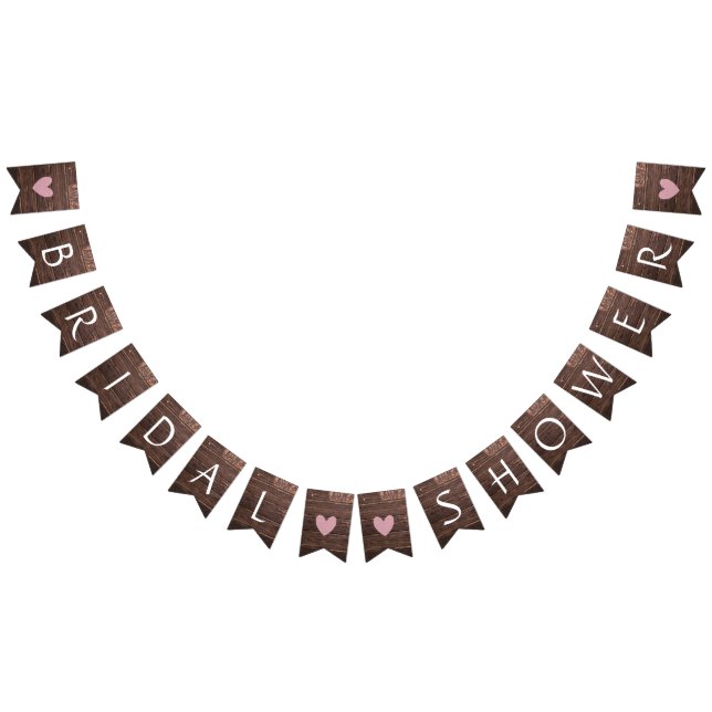 À Fanions Bannière de décoration en bois Brown rustique (Tout)