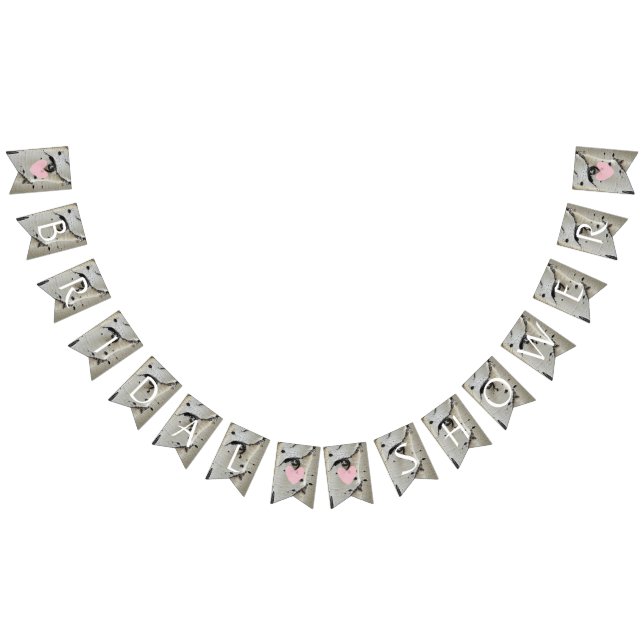 À Fanions Bannière de décoration en bois de bouleau rustique (Tout)