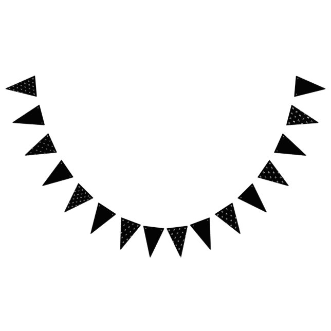 À Fanions Bannière de fête initiale (noir et blanc) (Tout)