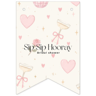 À Fanions Bannière de guirlande Sip Sip Hooray