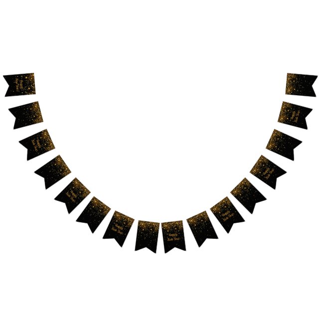 À Fanions Bannière de la fête de la Parties scintillant Noir (Tout)