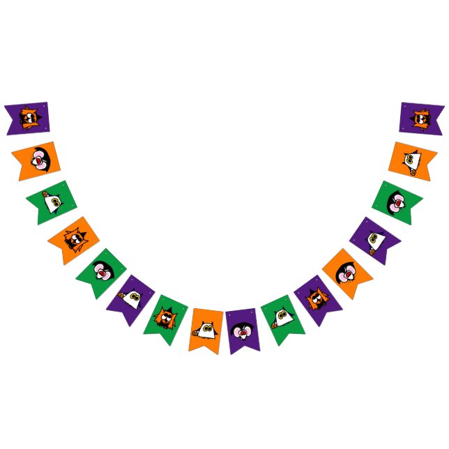 À Fanions Bannière de la fête d'Halloween avec sorcière, fan (Tout)