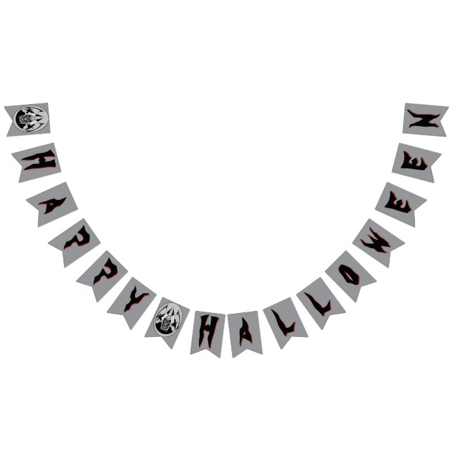 À Fanions Bannière de la fête d'Halloween en faucheuse noire (Tout)